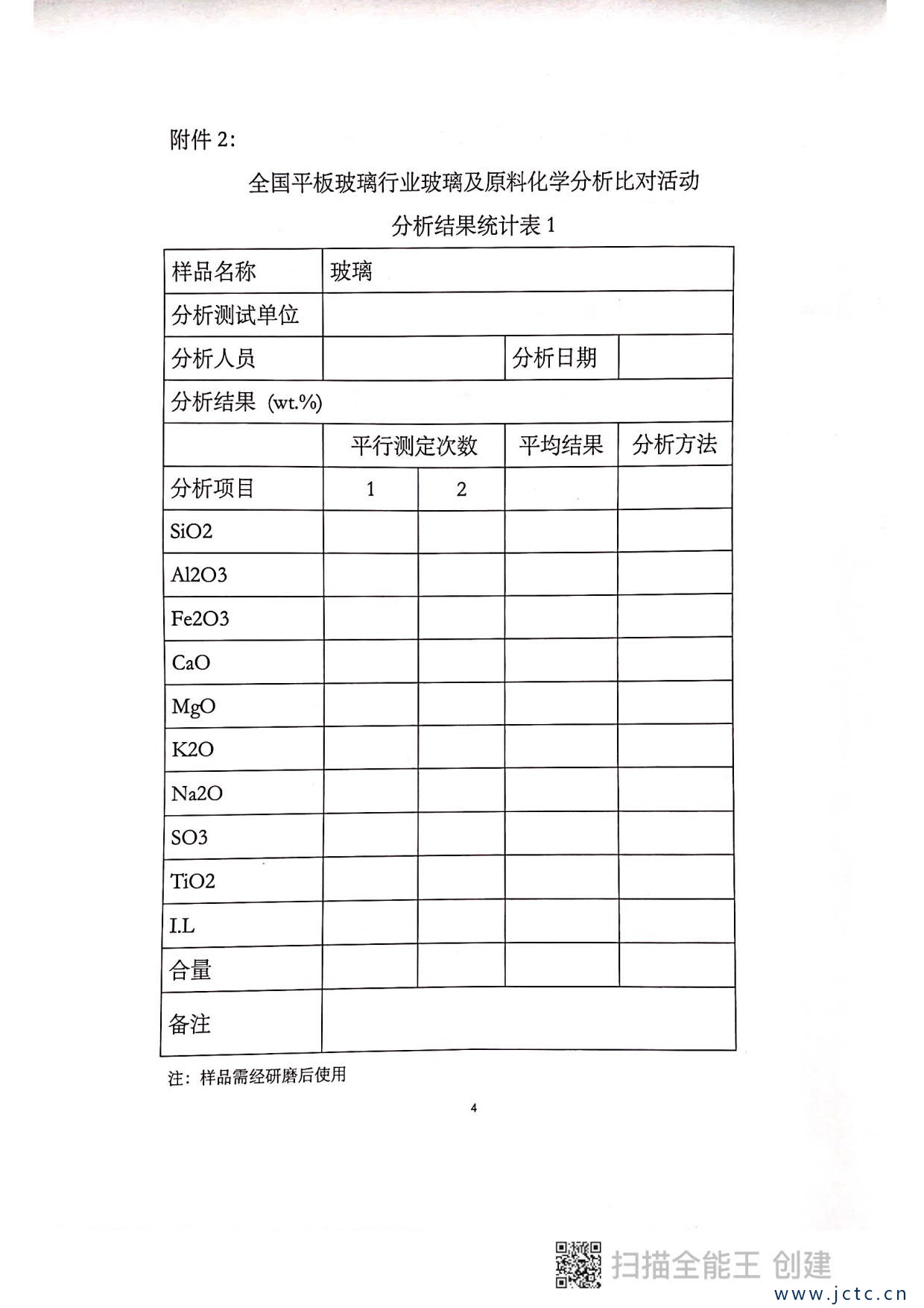關(guān)于開展第二屆全國(guó)平板玻璃行業(yè)原料化學(xué)分析對(duì)比活動(dòng)的通知_4.jpg